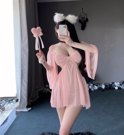 Lingerie for Women Lace Babydoll Sleepwear Heart Boudoir Outfits